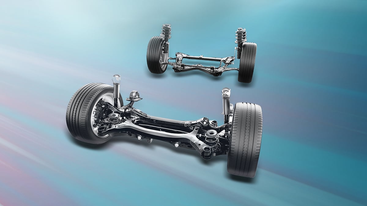 Camry Hybrid Electric: MacPherson front and double-wishbone rear suspension