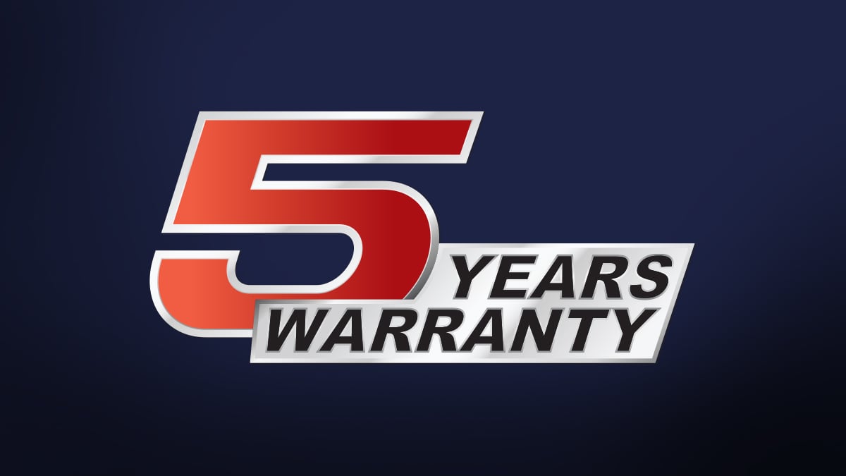 5 Years Warranty*