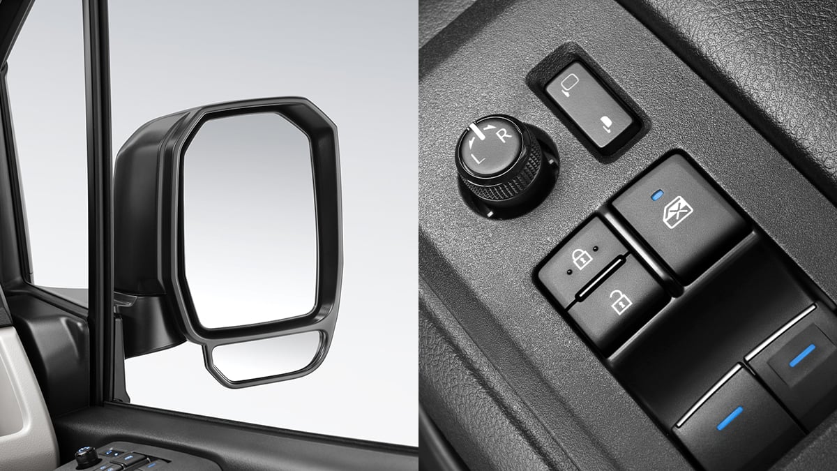 Hiace SLWB: Electric folding side mirrors
