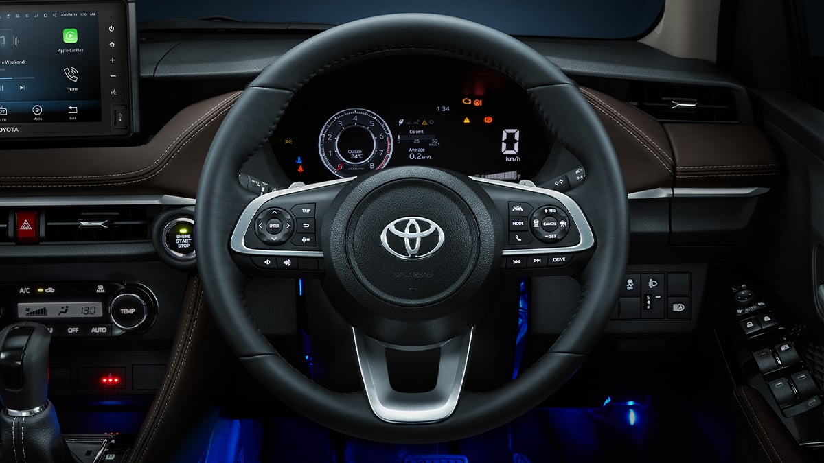Leather multifunction steering wheel
