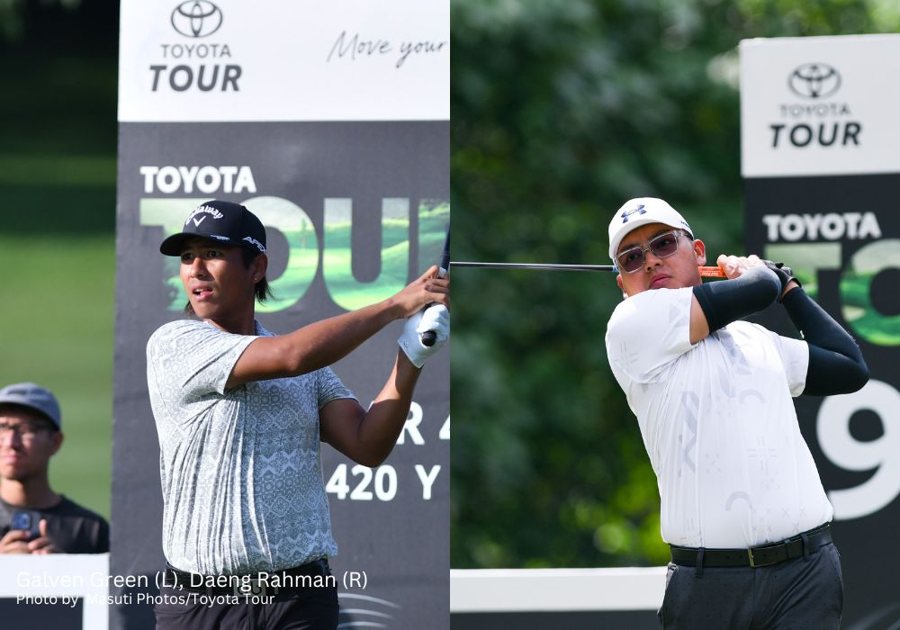 Malaysian duo Galven Green and Daeng Abdul Rahman fire 68s to trail by one at Toyota Tour Championship